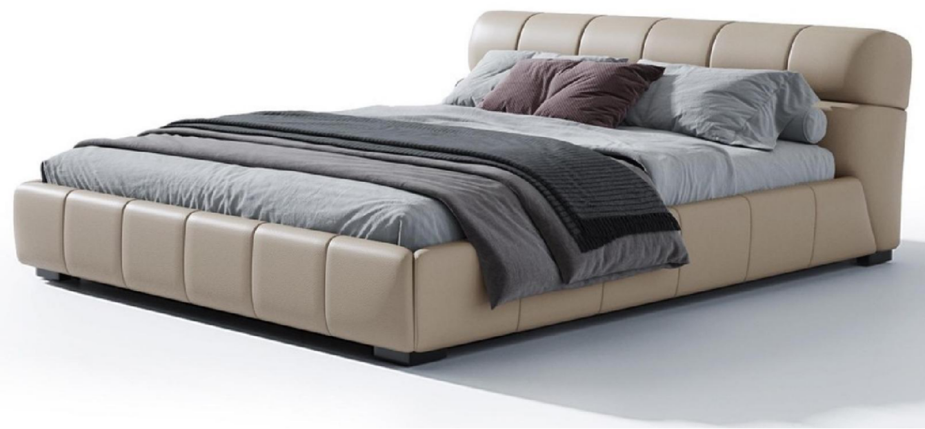 欣家居 實木框架 高回彈海綿 生態皮 大床 LPBX224FC