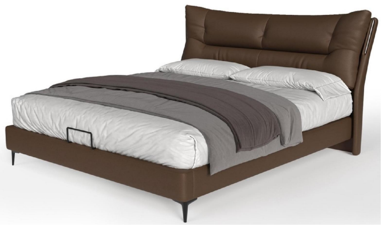 欣家居 實木框架 高回彈海綿 真皮 仿皮 不銹鋼五金 大床 LPBX367