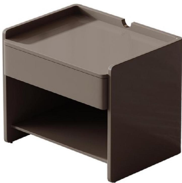 欣家居 E1級中纖板 啞光卡其色漆 松木抽鬥 床頭櫃 LPGN210FD