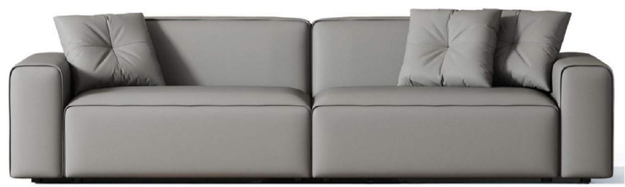 欣家居 實木框架 羽絨 生態皮 不銹鋼腳 四人位沙發 LPS0535FC