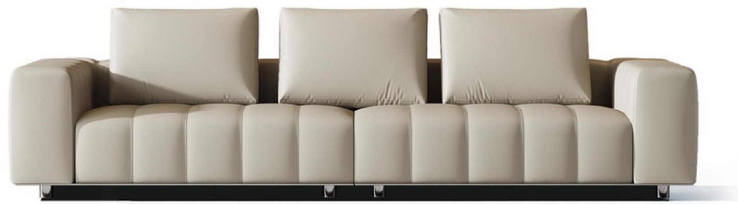 欣家居 實木框架 高密度海綿 真皮 四人位沙發 LPS0570FD