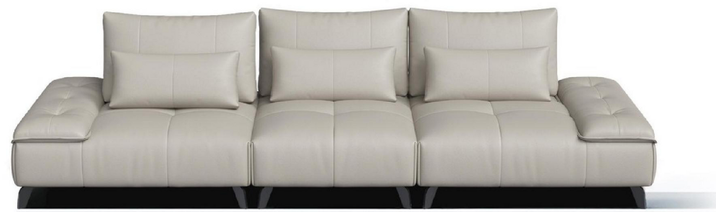 欣家居 實木框架 真皮 不銹鋼五金 塑料合金 四人位沙發 LPS0705