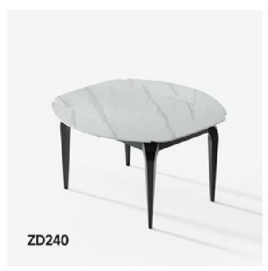 欣家居 雪山石巖板 啞光黑砂碳素鋼底座 伸展功能件 餐桌 LPZD240