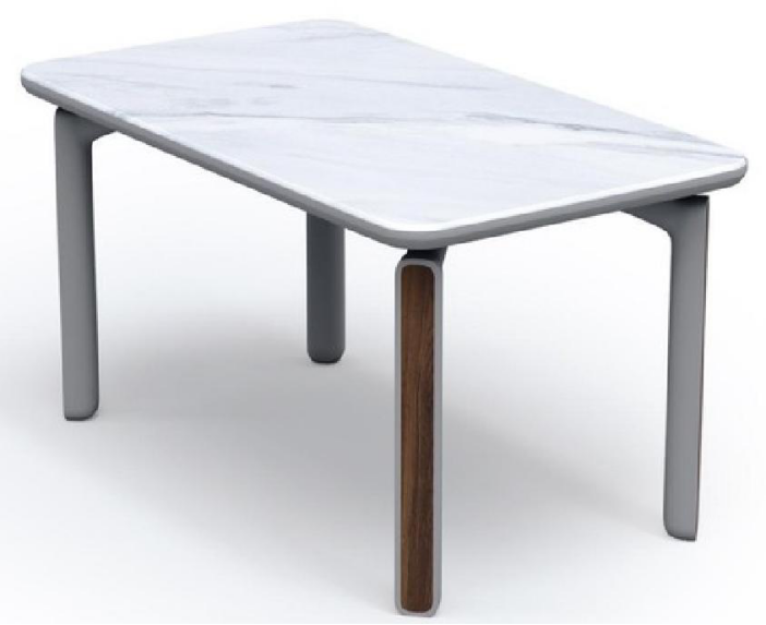 欣家居 微晶石 黑胡桃木皮 金屬烤漆 餐桌 LPZD271