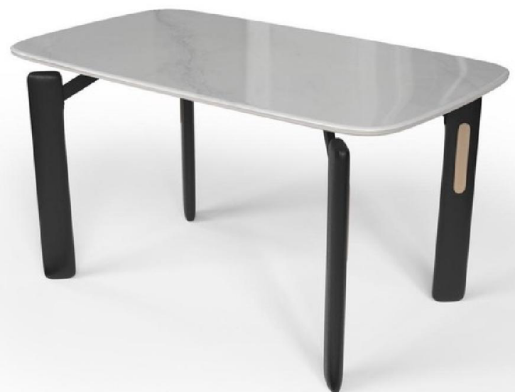 欣家居 實木腳 微晶石 五金框架 馬鞍皮 餐桌 LPZD277