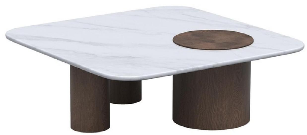 欣家居 大理石(東方白) 黑胡桃木皮 茶幾 LPZE510