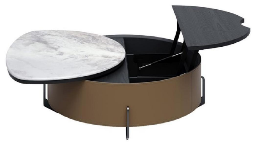 欣家居 纖維板 馬鞍皮 超晶石 旋轉升降帶 茶幾 LPZE515