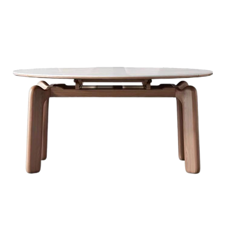 欣家居熱銷  北歐中古剎寂風 兩用伸縮 小戶型岩板餐桌QY