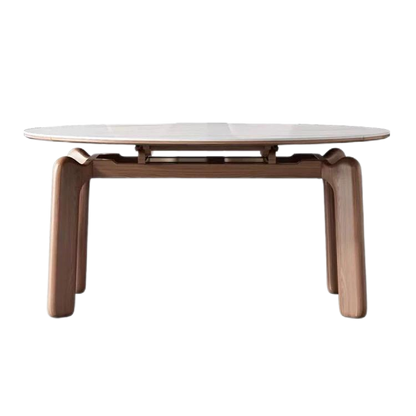 欣家居熱銷  北歐中古剎寂風 兩用伸縮 小戶型岩板餐桌QY