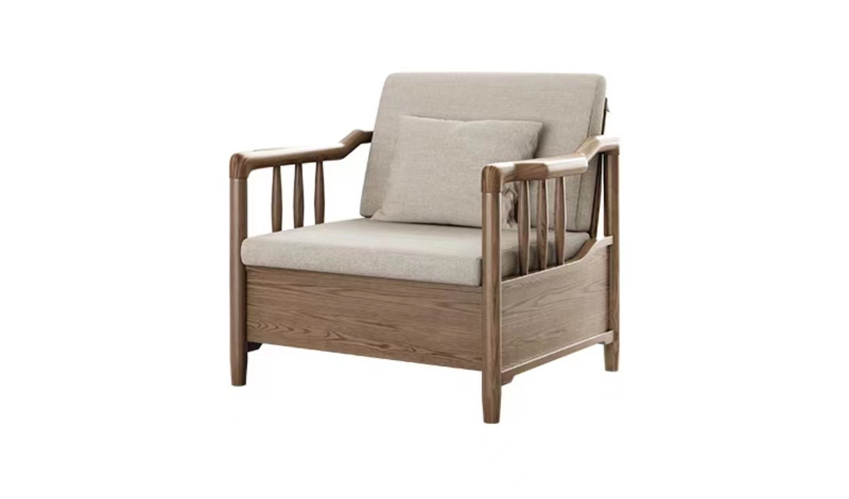 欣家居 北歐風北美白蠟木 冬夏兩用款式原木 小戶型客廳 可儲物可收納沙發YLS11