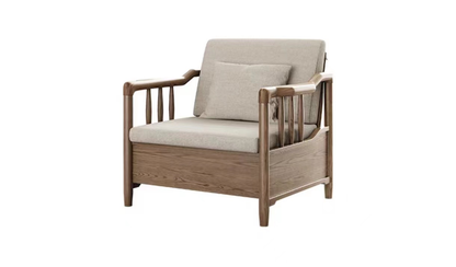 欣家居 北歐風北美白蠟木 冬夏兩用款式原木 小戶型客廳 可儲物可收納沙發YLS11