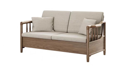 欣家居 北歐風北美白蠟木 冬夏兩用款式原木 小戶型客廳 可儲物可收納沙發YLS11