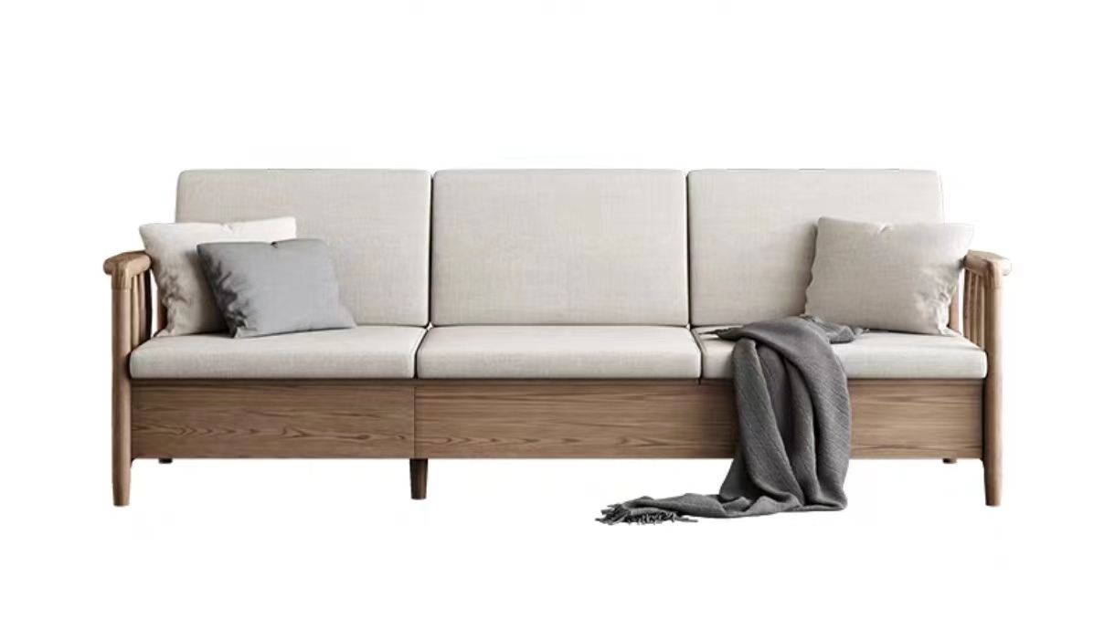 欣家居 北歐風北美白蠟木 冬夏兩用款式原木 小戶型客廳 可儲物可收納沙發YLS11