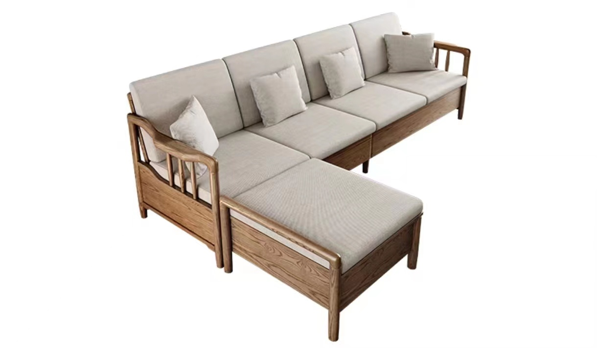 欣家居 北歐風北美白蠟木 冬夏兩用款式原木 小戶型客廳 可儲物可收納沙發YLS11