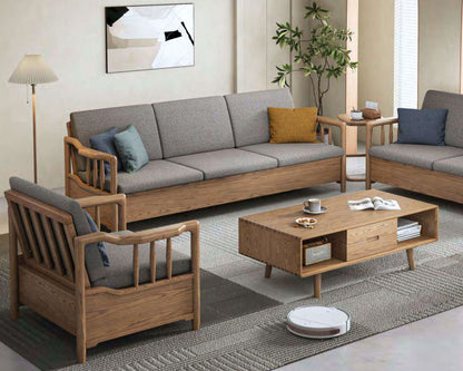 欣家居 北歐風北美白蠟木 冬夏兩用款式原木 小戶型客廳 可儲物可收納沙發YLS11