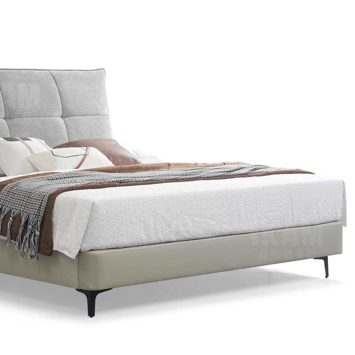 欣家居 現代簡約 生態真皮軟床 雙人床架IKAM-K5296A