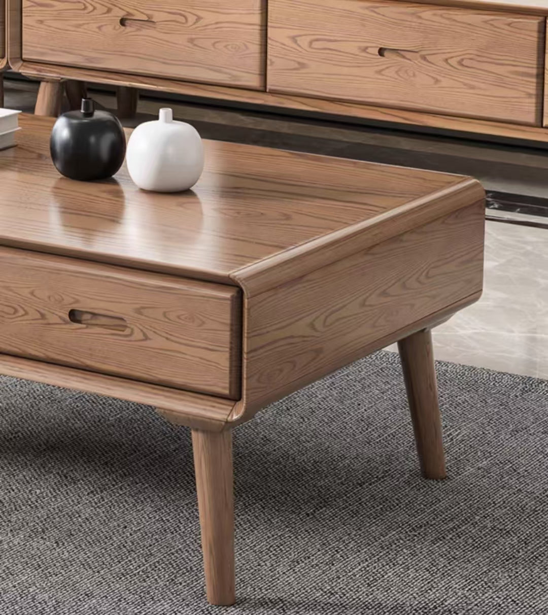 欣家居 北歐風 極簡小戶型 客廳茶几/電視櫃/邊几/高櫃  實木櫃子YLC01