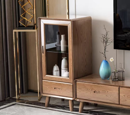 欣家居 北歐風 極簡小戶型 客廳茶几/電視櫃/邊几/高櫃  實木櫃子YLC01