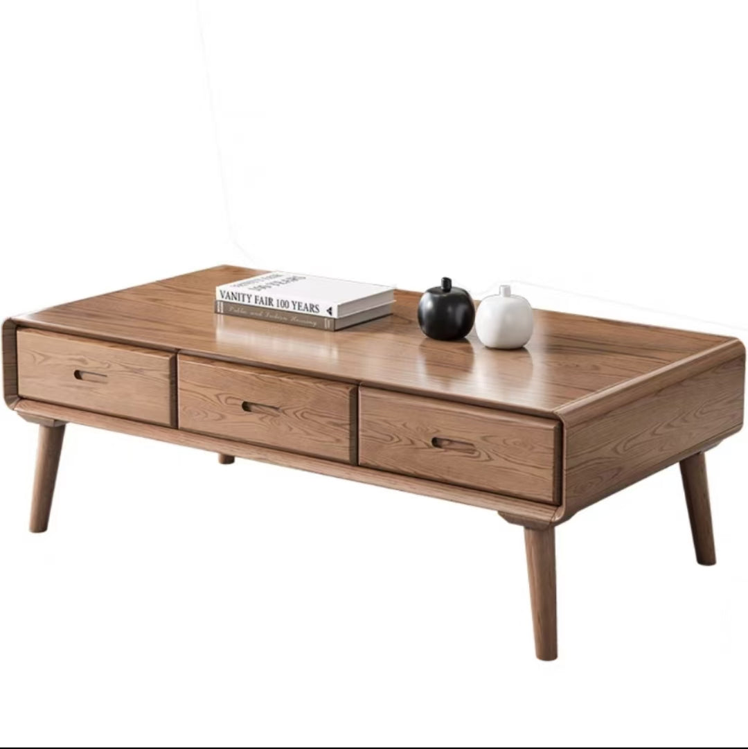 欣家居 北歐風 極簡小戶型 客廳茶几/電視櫃/邊几/高櫃  實木櫃子YLC01