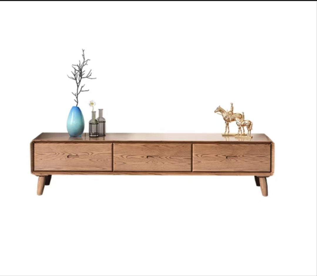 欣家居 北歐風 極簡小戶型 客廳茶几/電視櫃/邊几/高櫃  實木櫃子YLC01