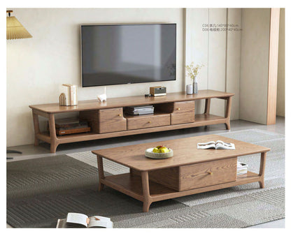 欣家居 北歐風風 小戶型極簡 客廳茶几/電視櫃  實木櫃子YLC06