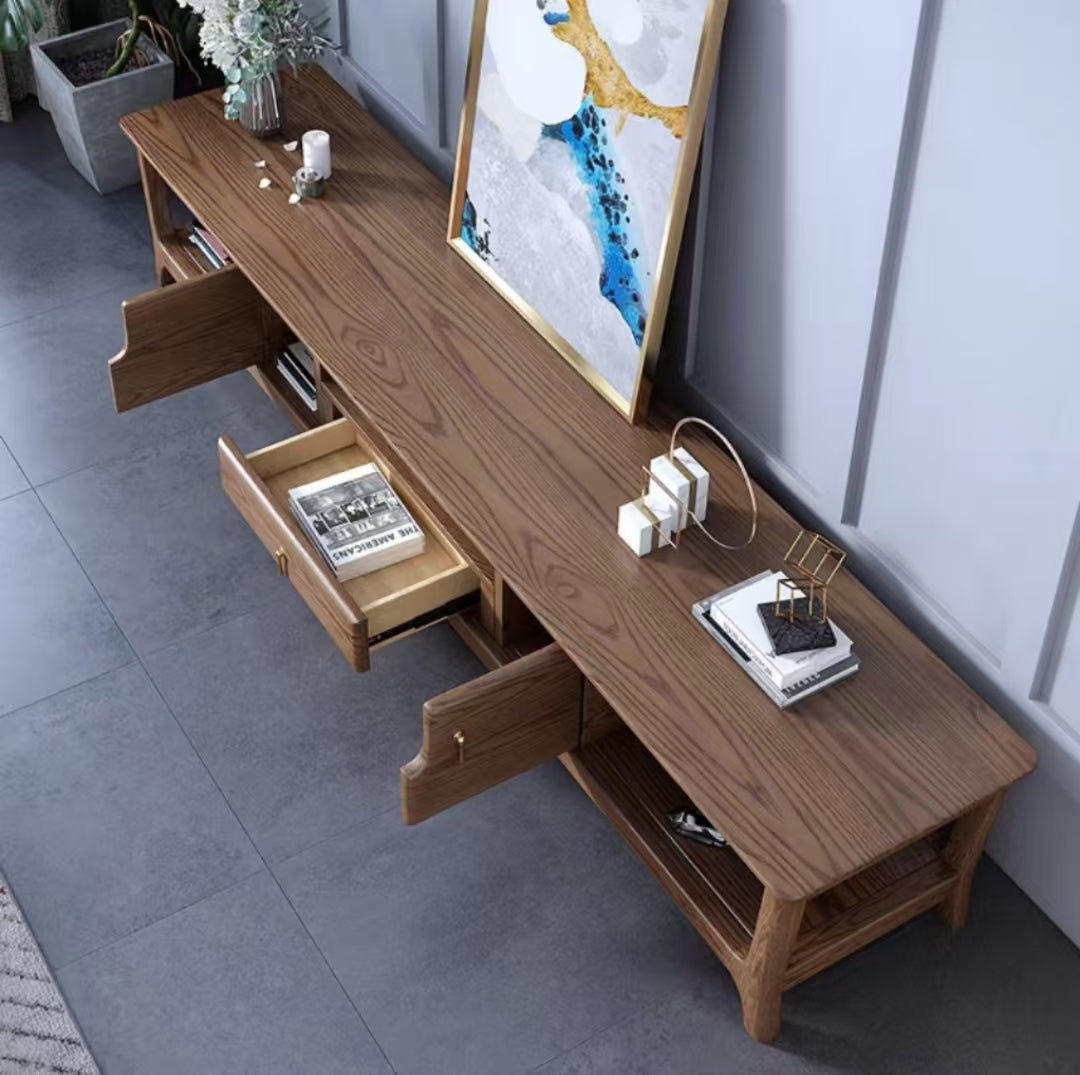 欣家居 北歐風風 小戶型極簡 客廳茶几/電視櫃  實木櫃子YLC06