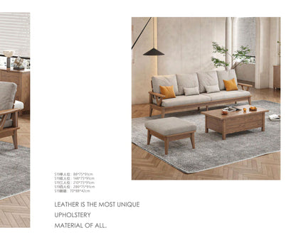 欣家居 北歐風白蠟木 棉麻佈/科技佈  小戶型客廳 實木沙發YLS19