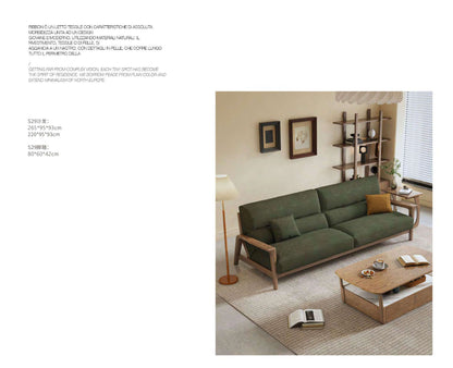 欣家居 北歐風白蠟木 棉麻佈/科技佈 小戶型客廳 實木沙發YLS29