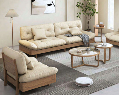 欣家居 北歐風白蠟木 貓爪佈 極簡小戶型客廳 雲朵沙發YL日式雲朵