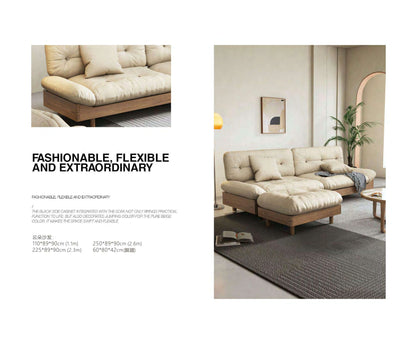 欣家居 北歐風白蠟木 貓爪佈 極簡小戶型客廳 雲朵沙發YL日式雲朵