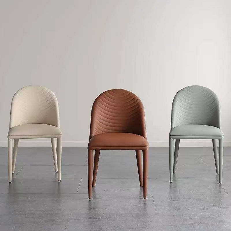 欣家居 設計師時尚 現代簡約 軟包靠背皮餐椅QY