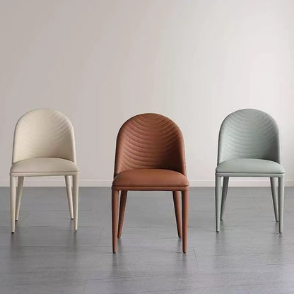 欣家居 設計師時尚 現代簡約 軟包靠背皮餐椅QY