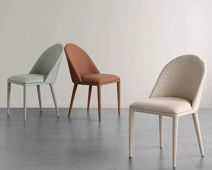 欣家居 設計師時尚 現代簡約 軟包靠背皮餐椅QY