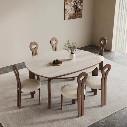 欣家居熱銷  北歐中古剎寂風 兩用伸縮 小戶型岩板餐桌QY