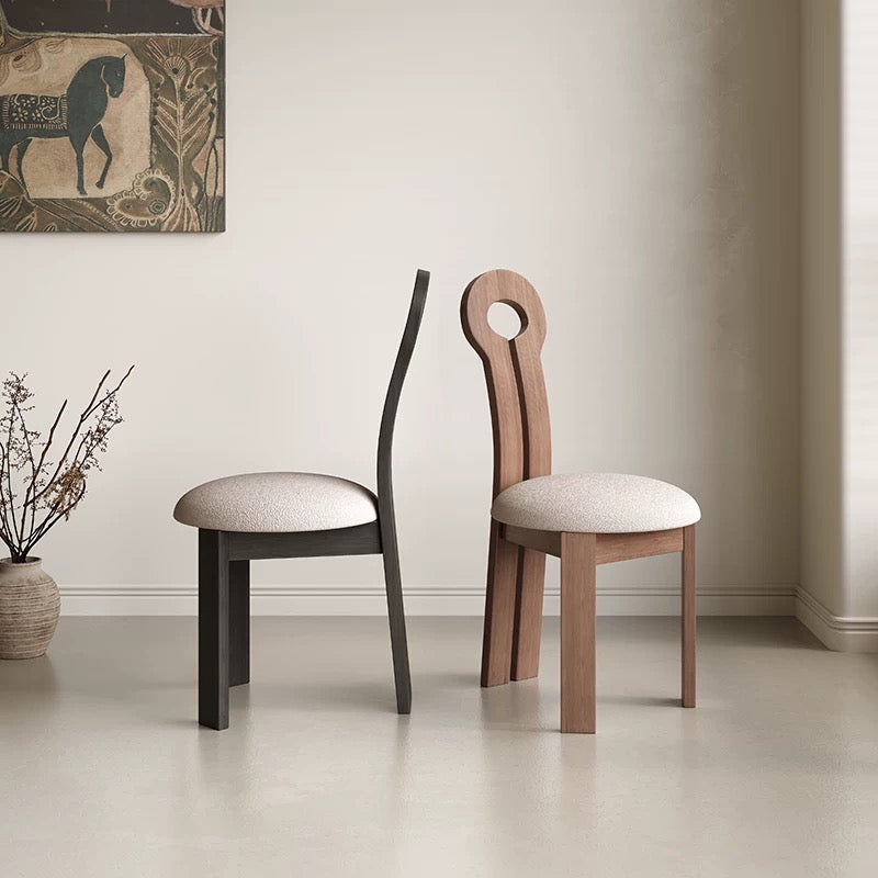 欣家居 北歐中古剎寂風 實木椅子 鑰匙餐椅  QY