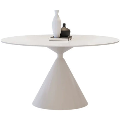 欣家居 現代簡約 純色德利豐岩板餐桌 內嵌式轉盤 小戶型餐桌QY