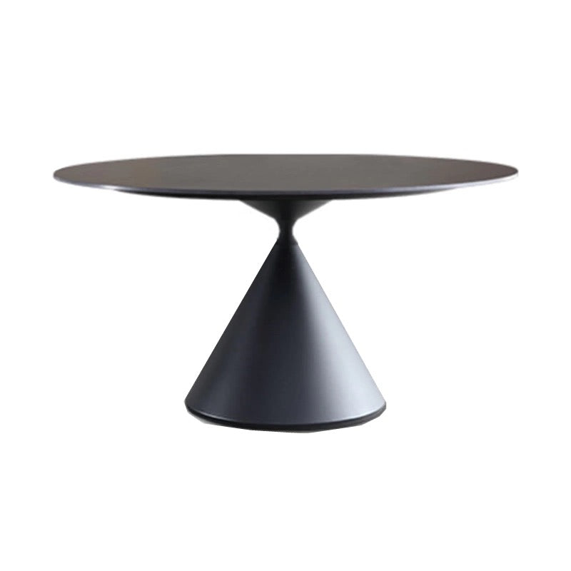 欣家居 現代簡約 純色德利豐岩板餐桌 內嵌式轉盤 小戶型餐桌QY