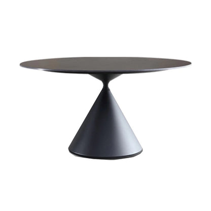 欣家居 現代簡約 純色德利豐岩板餐桌 內嵌式轉盤 小戶型餐桌QY