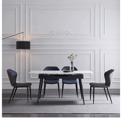 欣家居 岩板餐桌 小戶型可伸縮餐桌 現代極簡風QY