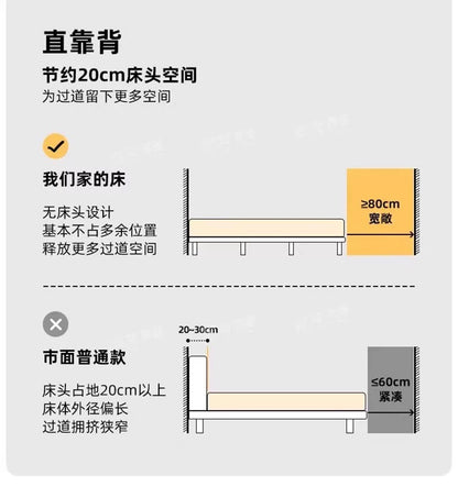 欣家居 北歐實木床  日式榻榻米無床頭床架 小戶型齊邊床 YL