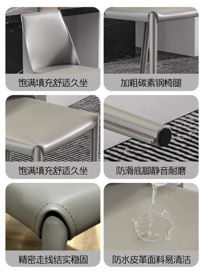 欣家居 現代義式 高級輕奢風 網紅奶油風 馬鞍皮餐椅YX665