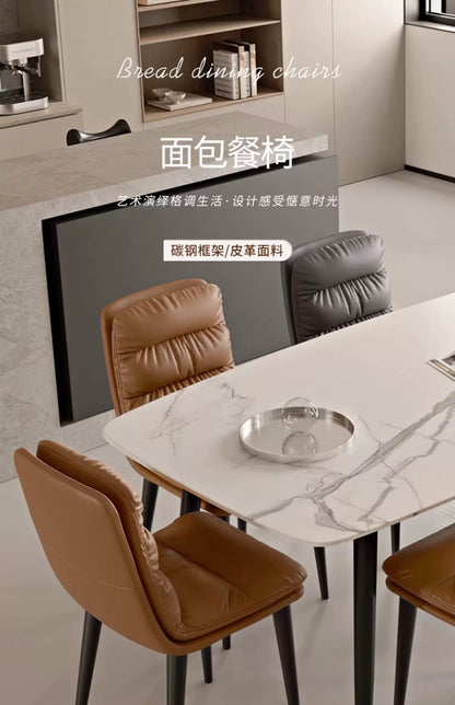 欣家居 現代簡約  輕奢高級感辦公椅 家用餐椅麵包椅