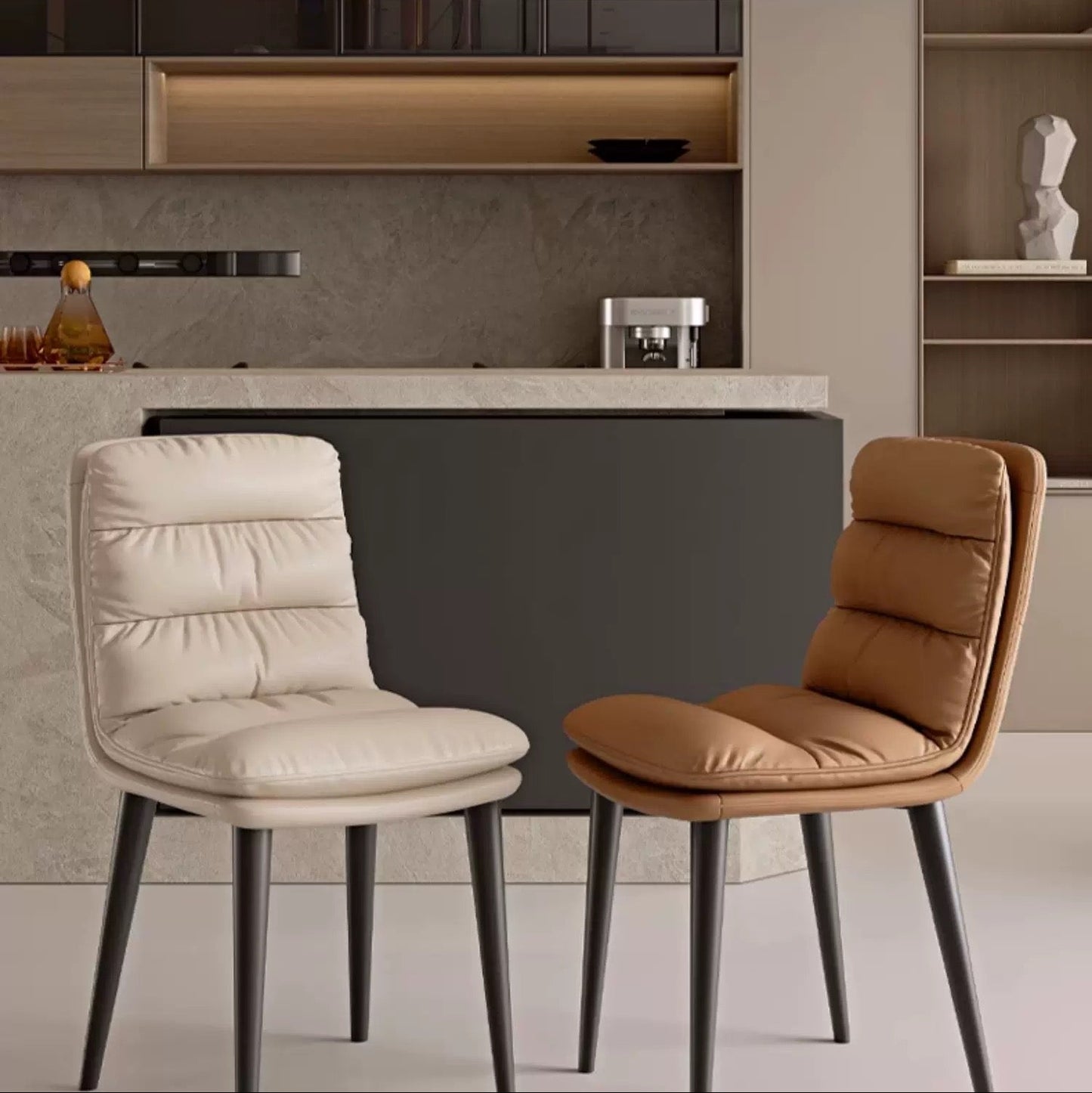 欣家居 現代簡約  輕奢高級感辦公椅 家用餐椅麵包椅