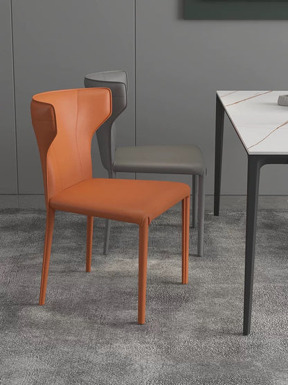 欣家居 意式極簡 設計師款 馬鞍皮餐椅 辦公Loft風 家用餐桌椅YX664