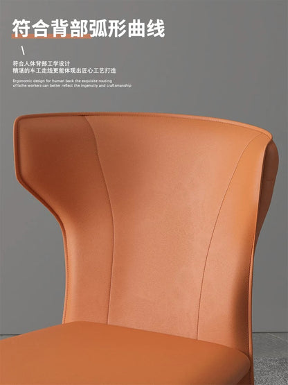 欣家居 意式極簡 設計師款 馬鞍皮餐椅 辦公Loft風 家用餐桌椅YX664