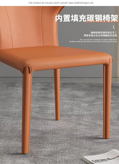 欣家居 意式極簡 設計師款 馬鞍皮餐椅 辦公Loft風 家用餐桌椅YX664