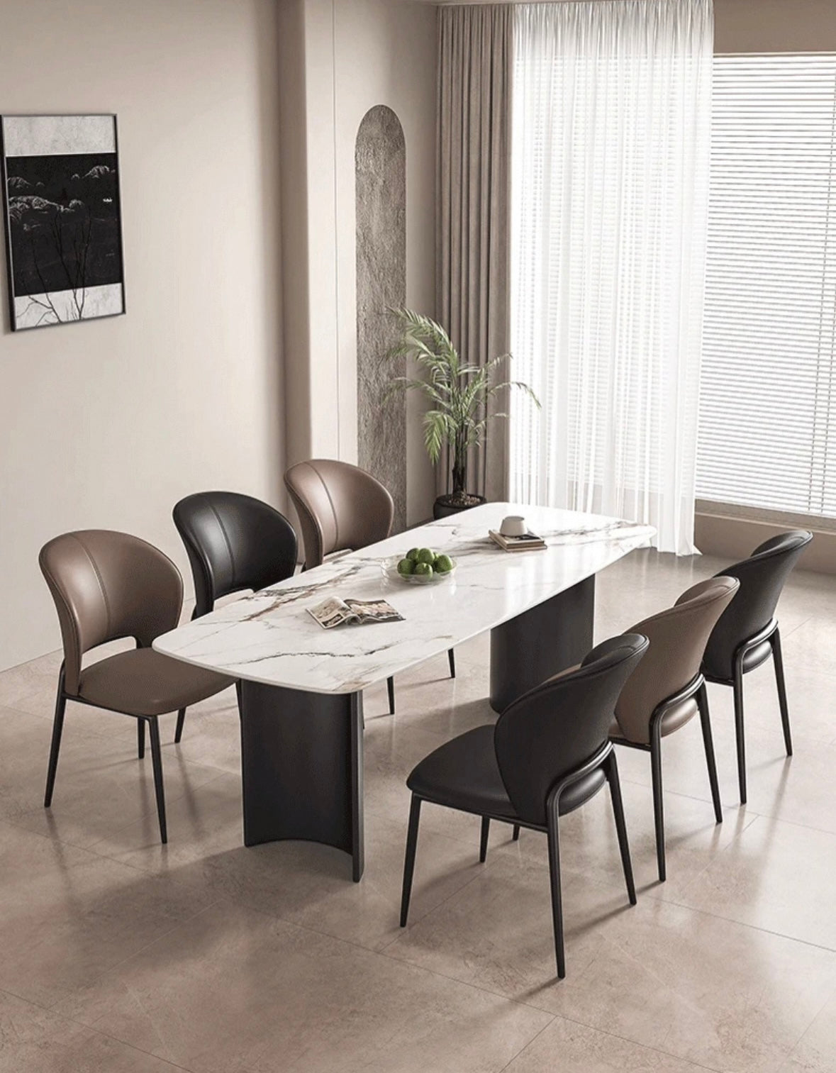 欣家居 義式極簡 輕奢高級 軟包餐桌椅 家用餐椅YX686