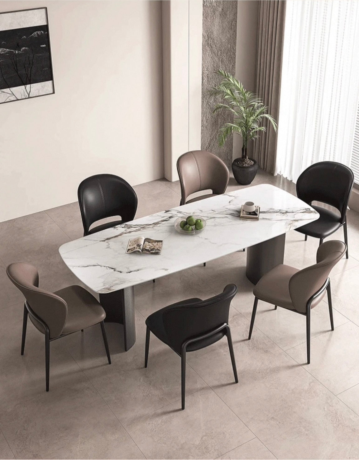 欣家居 義式極簡 輕奢高級 軟包餐桌椅 家用餐椅YX686