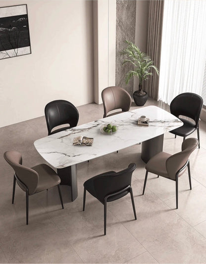 欣家居 義式極簡 輕奢高級 軟包餐桌椅 家用餐椅YX686