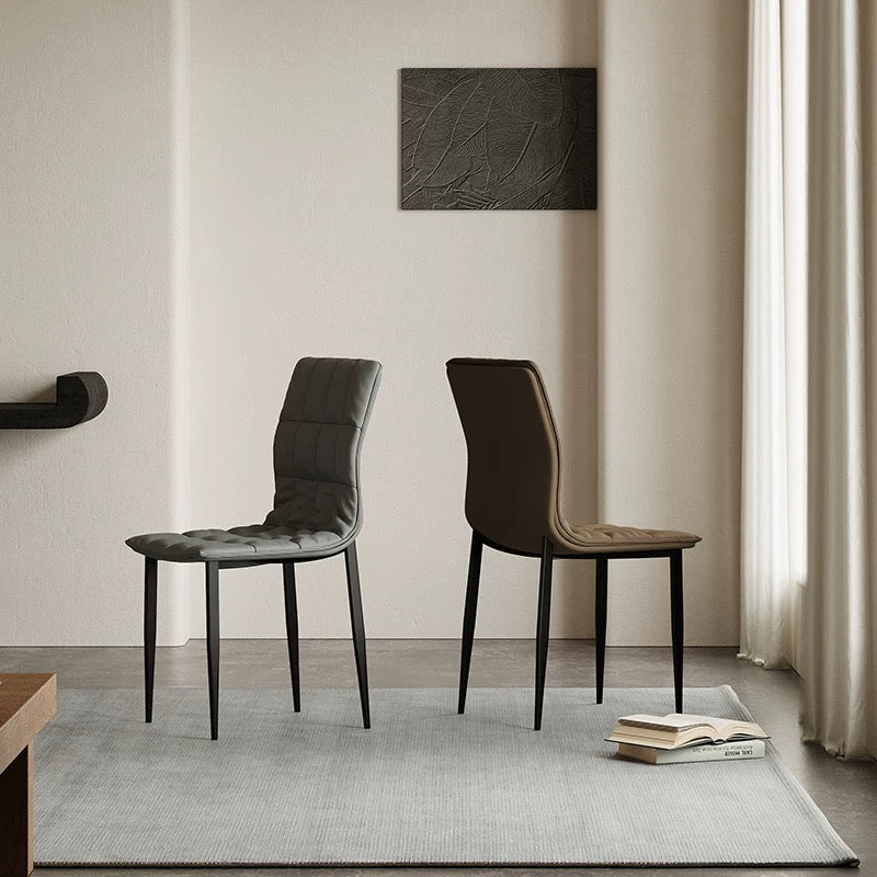 欣家居 義式極簡 簡約高級 現代皮質餐桌椅 家用軟包餐椅YX688